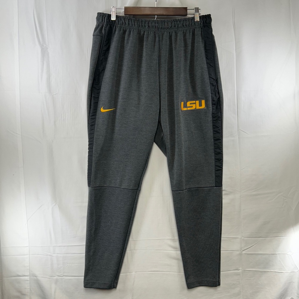 Nike LSU Tigers Joggers Mens Large Gray Dri-FIT Tapered Sweatpants 34459X-LS6